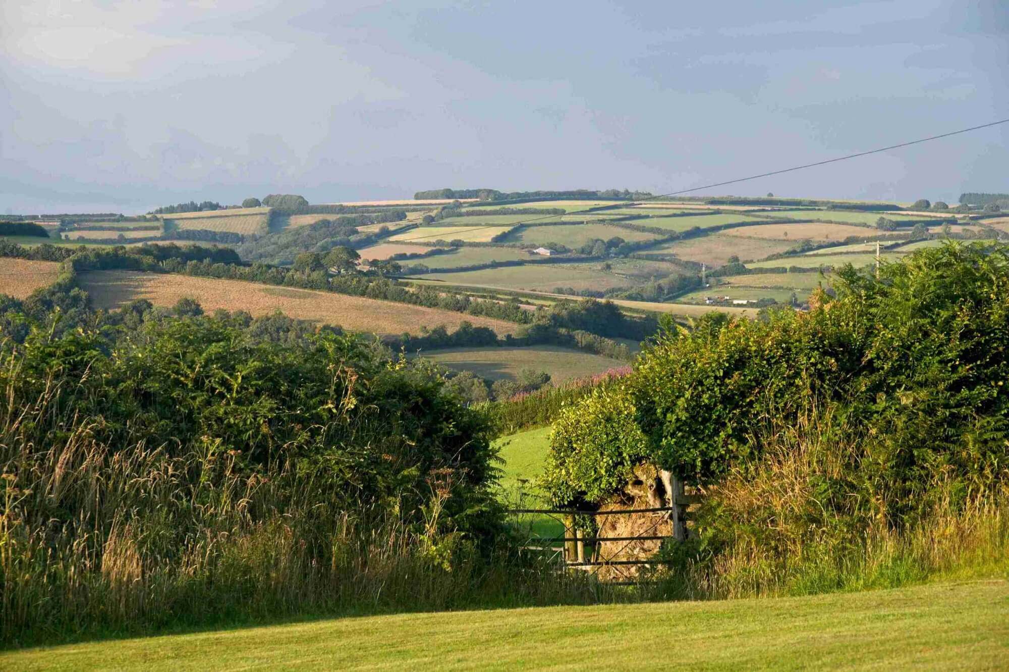 Beautiful rural landscape with green hills for healing environment